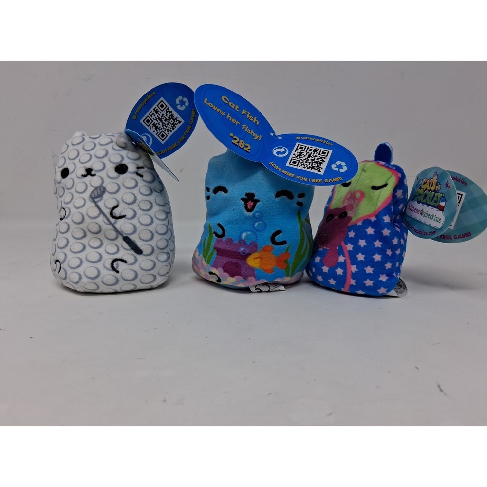 Cats vs Pickles Plush Toy Lot Of 3 Divot #292 Catfish #282 Lil Frances #04. X